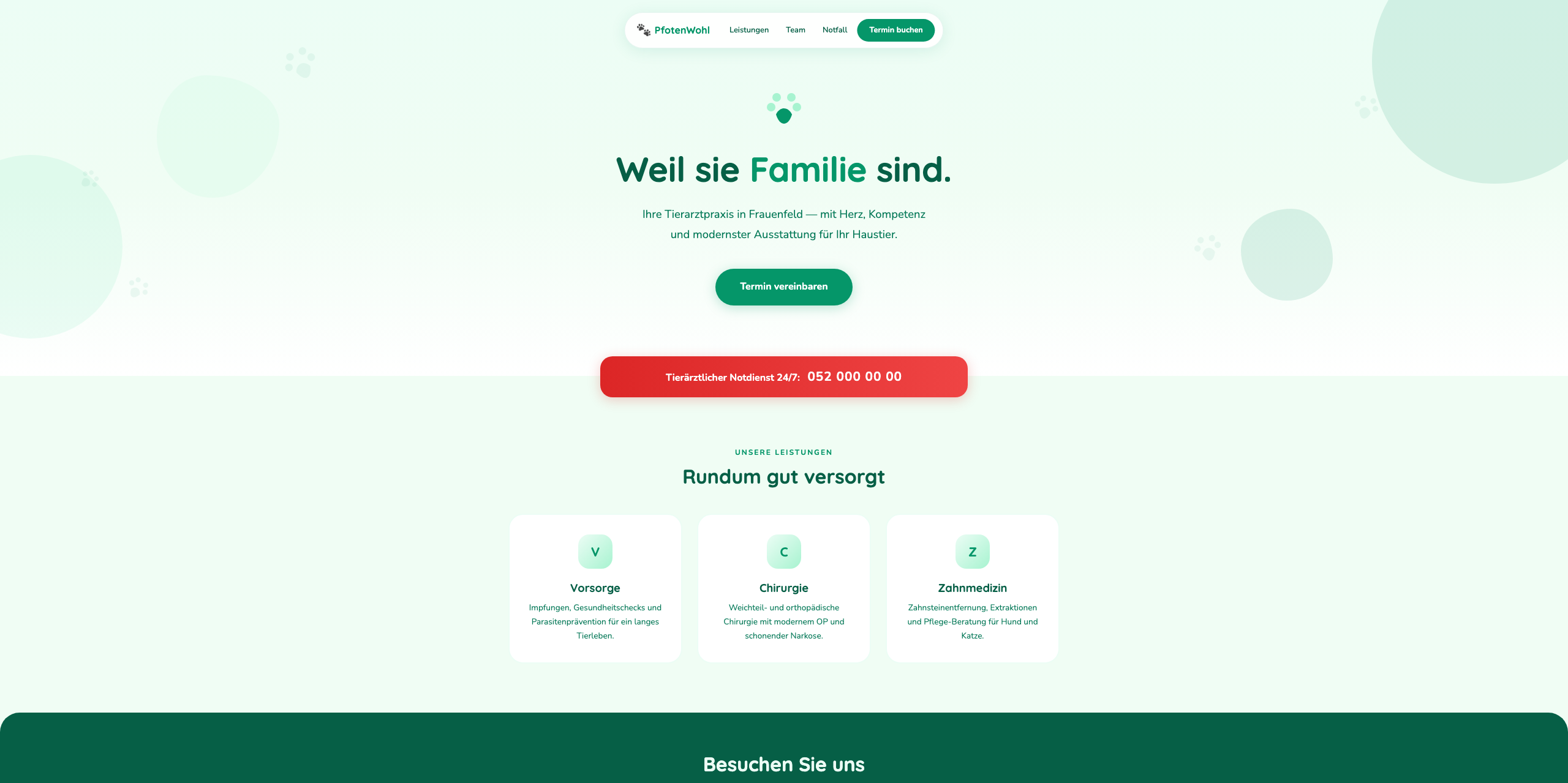 Website PfotenWohl Tierarztpraxis